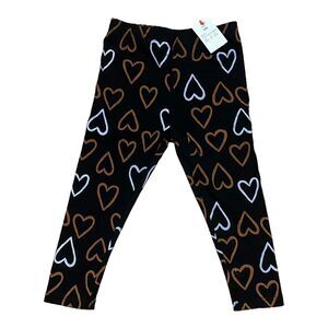 Cat & Jack Baby Girl 18M Leggings Black Hearts Fall Cozy Trendy Playwear NWT